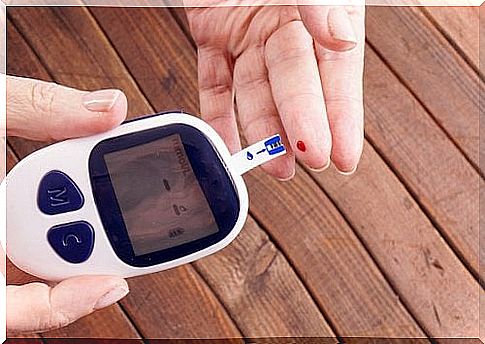 Person checking his blood sugar