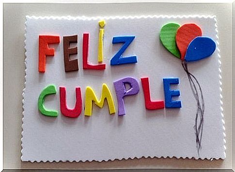 Foam cardboard birthday card.