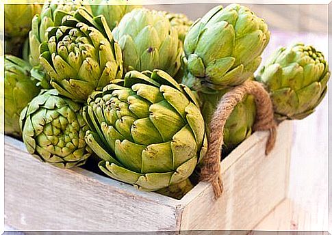 Box of artichokes