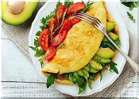 Omelette with vegetables