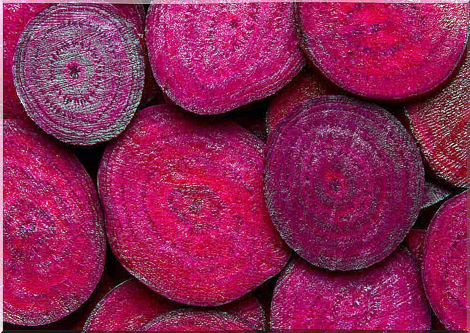 Slices of beetroot