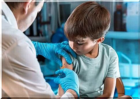 A child receiving a vaccine