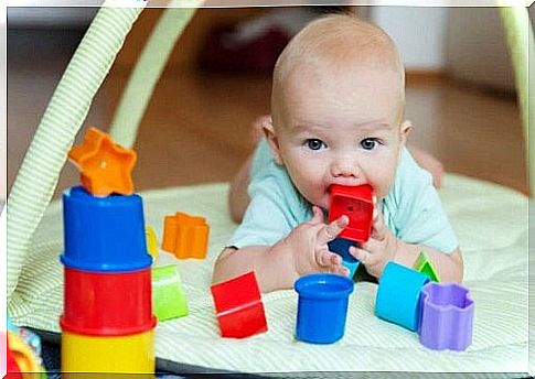 Baby on play rug