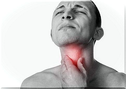 man with sore throat