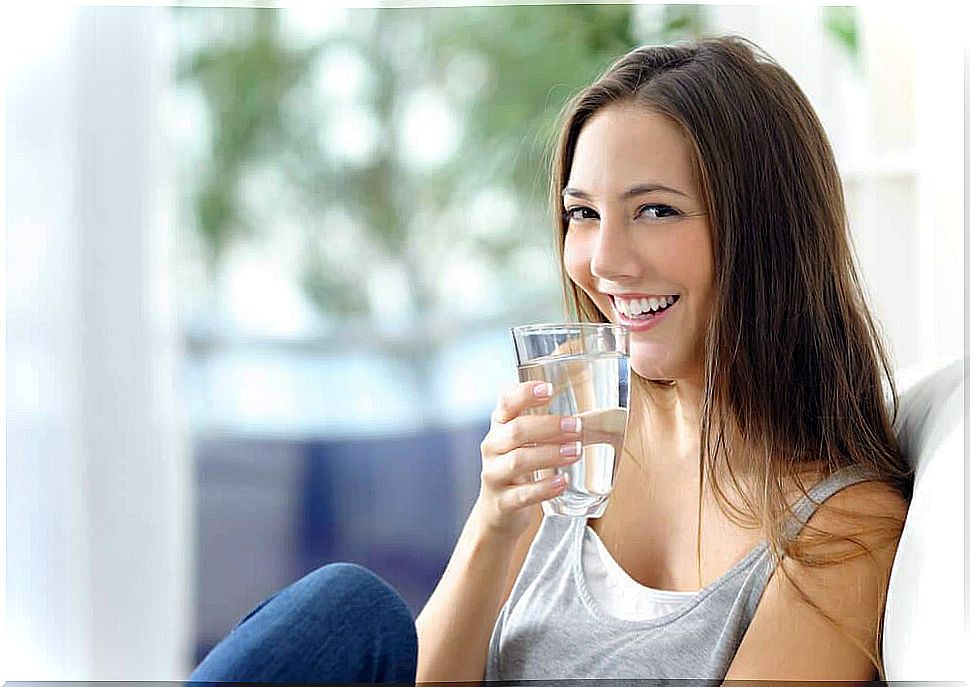 Woman drinking water