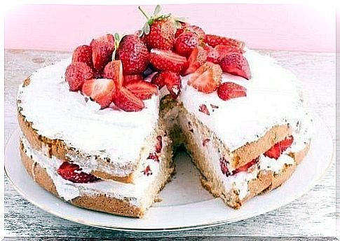 Homemade delicious strawberry shortcake ready to serve 