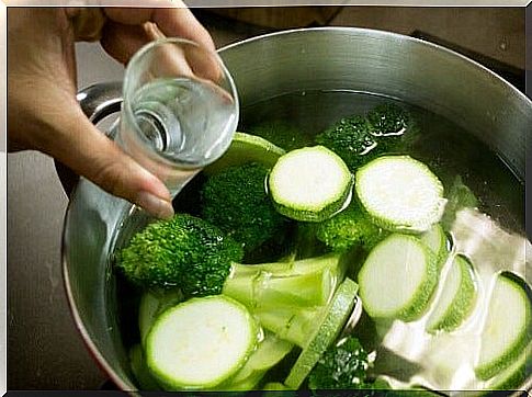 Vegetables being washed