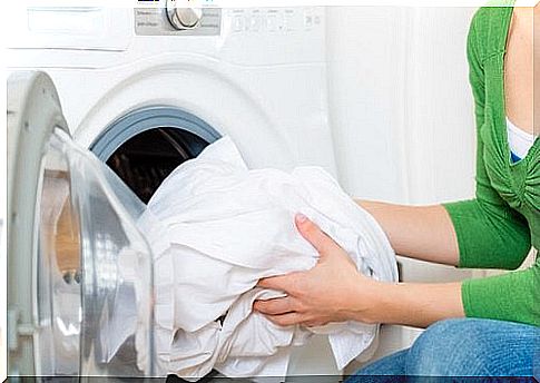 Woman washing clothes