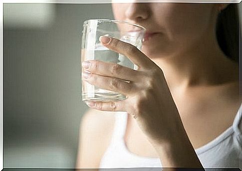 Woman drinking water