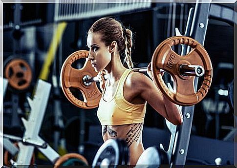 Woman lifting weights