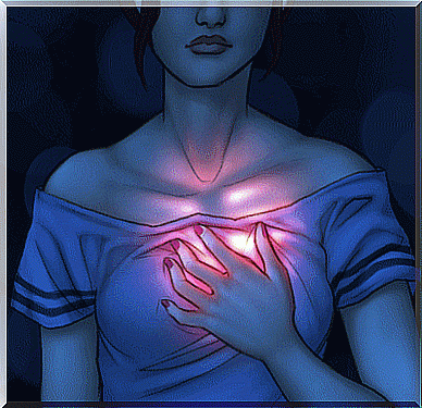 Woman and heart beating - must happen will happen