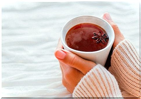 A cup of hot anise tea.